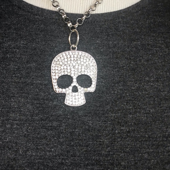 🇺🇸Rhinestone Skull Necklace - Picture 3 of 8